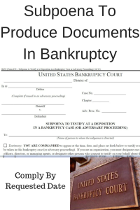 Subpoena To Produce Documents In